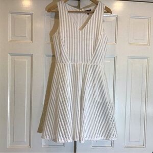 Textured A-Line Mini Pockets Dress White Witch Fairy Whimsical Edgy Boho Beach